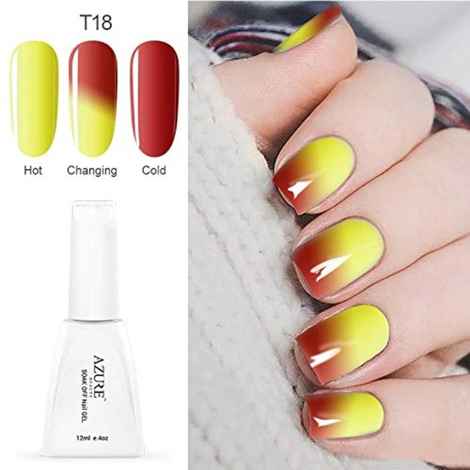 Buy Azure Beauty Newest Nail Gel Polish Temperature Changing Nail Color Soak-off LED/UV Gel Polish (12 ml) 1pcs Nail Gel For Nail Art (Azure - T18) - Purplle