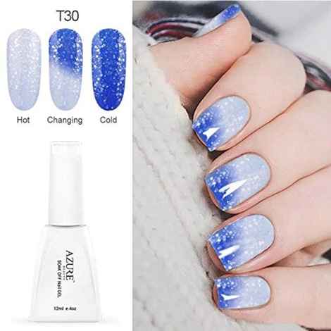 Buy Azure Beauty Newest Nail Gel Polish Temperature Changing Nail Color Soak-off LED/UV Gel Polish (12 ml) 1pcs Nail Gel For Nail Art (Azure - T30) - Purplle