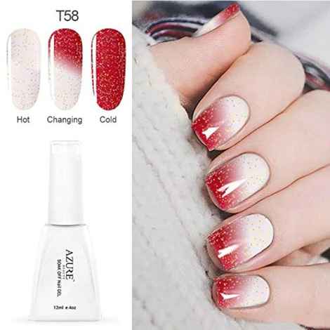 Buy Azure Beauty Newest Nail Gel Polish Temperature Changing Nail Color Soak-off LED/UV Gel Polish (12 ml) 1pcs Nail Gel For Nail Art (Azure - T58) - Purplle