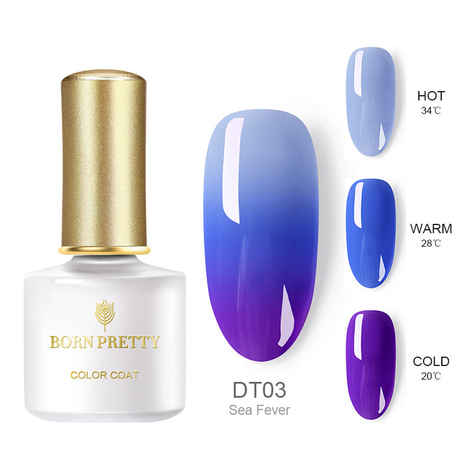 Buy BORN PRETTY Thermal Nail Gel Polish 3 in 1 Temperature Color Changing Nail Art Soak Off UV Gel Varnish Long Lasting Gel (BP-DT03) (6 ml) - Purplle