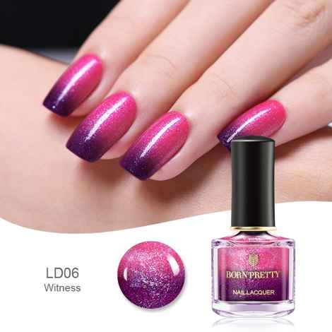 Buy BORN PRETTY Thermal Nail Polish Temperature Color Changing Nail Art Varnish Manicure Varnish Long Lasting Poilsh12 Colors (BP-LD06) (6 ml) - Purplle