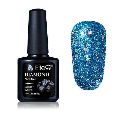 Elite99 Diamond Glitter UV Gel Varnish Shiny Sequins Soak Off Gel Nail Polish Vernis Semi Permanent Nail Art Manicure Gel (E99-ZSJ04) (10 ml)