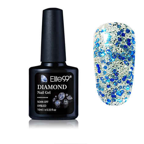 Elite99 Diamond Glitter UV Gel Varnish Shiny Sequins Soak Off Gel Nail Polish Vernis Semi Permanent Nail Art Manicure Gel (E99-ZSJ24) (10 ml)