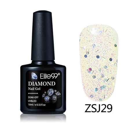 Buy Elite99 Diamond Glitter UV Gel Varnish Shiny Sequins Soak Off Gel Nail Polish Vernis Semi Permanent Nail Art Manicure Gel (E99-ZSJ29) (10 ml) - Purplle
