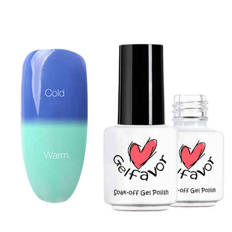 Gelfavor Nail Polish Hybrid varnish French Manicure UV Led Gel Nail Polish Nail Art base top Primer Temperature color change (GF-T19) (7 ml)