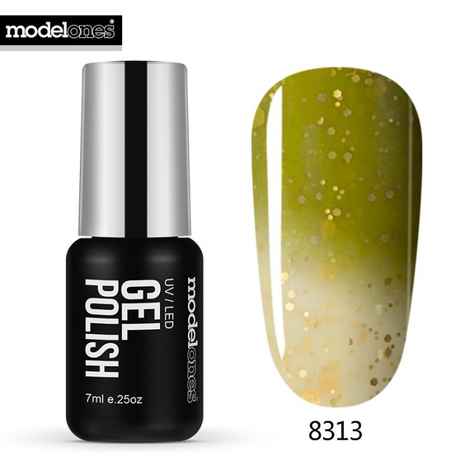 Modelones Fashion Color Thermal Gel Polish UV Led Change Color Temperature Nail Gel Polish DIY Glitter Nail Polish (MS-8313) (7 ml)
