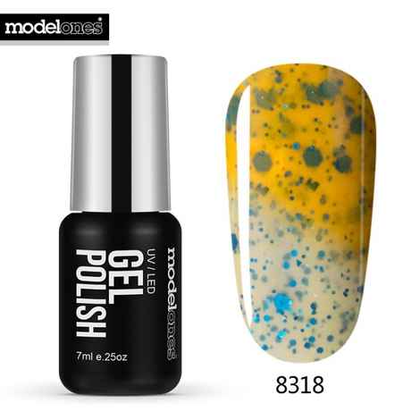 Modelones Fashion Color Thermal Gel Polish UV Led Change Color Temperature Nail Gel Polish DIY Glitter Nail Polish (MS-8318) (7 ml)