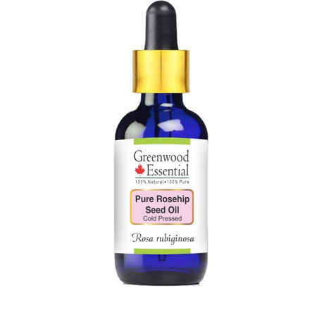 Greenwood Essential Pure Rosehip Seed Oil (Rosa rubiginosa) with Glass Dropper 100% Natural Therapeutic Grade Cold Pressed (30 ml)