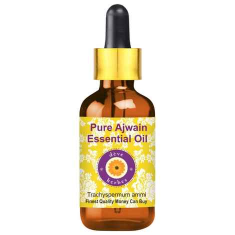 Buy Deve Herbes Pure Ajwain Essential Oil (Trachyspermum ammi) with Glass Dropper 100% Natural Therapeutic Grade Steam Distilled (100 ml) - Purplle
