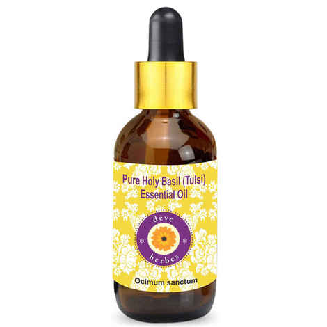 Buy Deve Herbes Pure Holy Basil (Tulsi) Essential Oil (Ocimum sanctum) with Glass Dropper Natural Therapeutic Grade Steam Distilled 10ml - Purplle