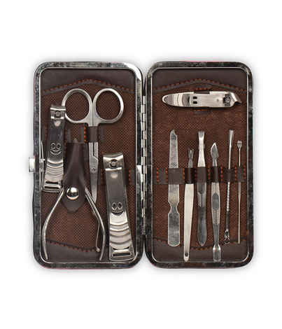 Paco Milano - Paris Manicure Pedicure 11 Tools Set Nail Clippers Stainless Steel Professional Nail Scissors Grooming Kits, Nail Tools with Leather Case