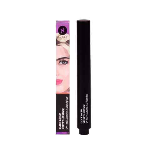 Buy SUGAR Cosmetics Click Me Up Velvet Lipstick - 09 Tantalising TangerineA (Bright Orange with Hints of Red) - Purplle
