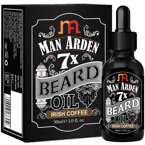 Man Arden 7X Beard Oil (30 ml) (Irish Coffee) - 7 Premium Oils Supports Beard Growth and Nourishment