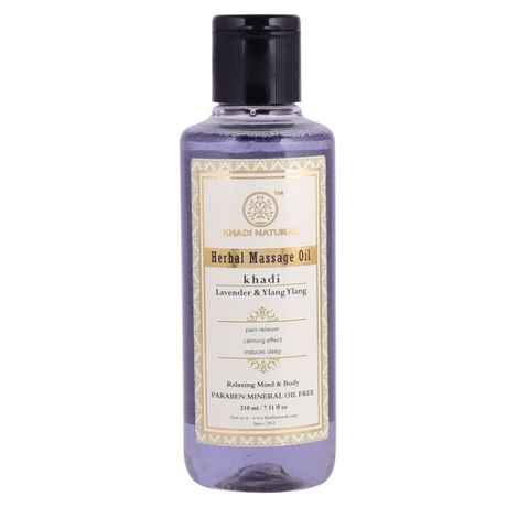 Buy Khadi Natural Ayurvedic Lavender & Ylang Ylang Massage Oil Paraben Mineral Oil Free (210 ml) - Purplle