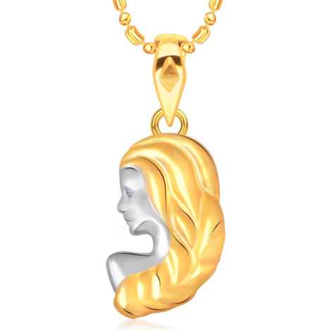 Buy Srikara Alloy Gold & Rhodium Plated CZ/AD Virgo Fashion Jewellery Pendant Chain - SKP2182G - Purplle