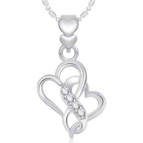 Buy Srikara Alloy CZ / AD Well Crafted Heart Valentine Fashion Jewelry Pendant Chain - SKP1873R - Purplle