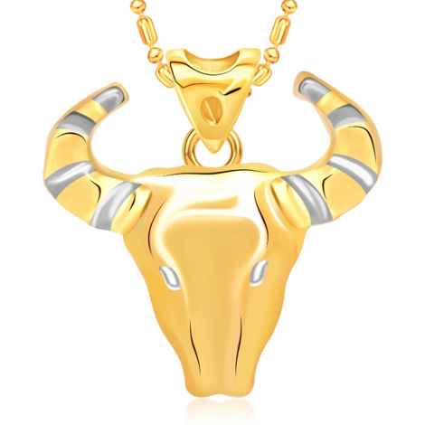 Buy Srikara Alloy Gold & Rhodium Plated CZ/AD Aries Fashion Jewellery Pendant Chain - SKP2177G - Purplle