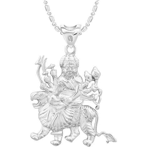 Buy Srikara Alloy Rhodium Plated CZ / AD Goddess Ambe Mata Fashion Jewellery Pendant - SKP2691R - Purplle