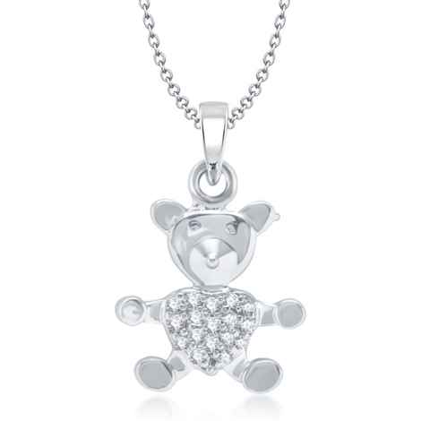 Buy Srikara Alloy Rhodium Plated CZ / AD Fashion Jewellery Pendant with Chain - SKP1046R - Purplle