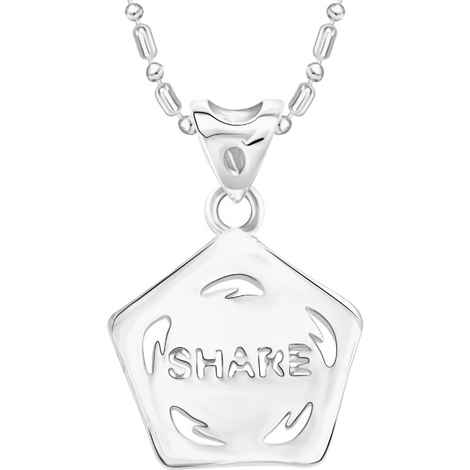 Buy Srikara Alloy Rhodium Plated CZ/AD Beinng Humann Share Fashion Jewelry Pendant - SKP2231R - Purplle