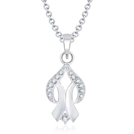 Buy Srikara Alloy Rhodium Plated Attractive Heart Fashion Jewelry Pendant with Chain - SKP1068R - Purplle