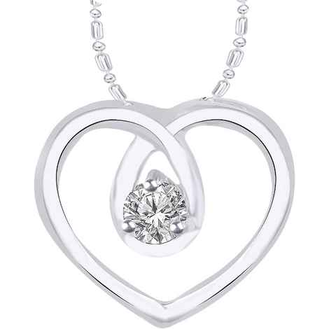 Buy Srikara Alloy Single CZ/AD Hollow Heart Fashion Jewellery Pendant with Chain - SKP2859R - Purplle