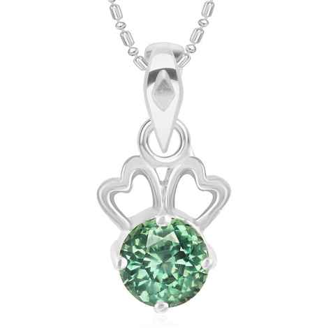 Buy Srikara Alloy CZ / AD Couple Heart Green Fashion Jewellery Pendant with Chain - SKP2902R - Purplle