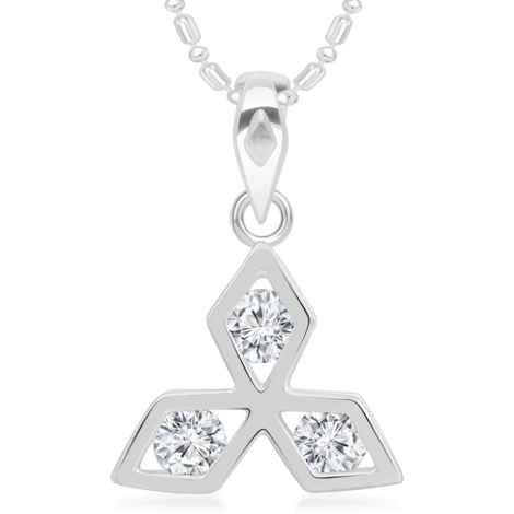 Buy Srikara Alloy CZ / AD Snow Flake Pattern Fashion Jewellery Pendant with Chain - SKP2962R - Purplle