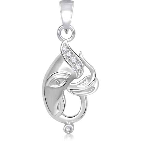 Buy Srikara Alloy Rhodium Plated CZ/AD Buddhividhata Fashion Jewellery Pendant Chain - SKP1408R - Purplle