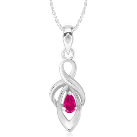 Buy Srikara AlloyAD/CZ Infinite Pink Solitaire Fashion Jewelry Pendant with Chain - SKP3019R - Purplle