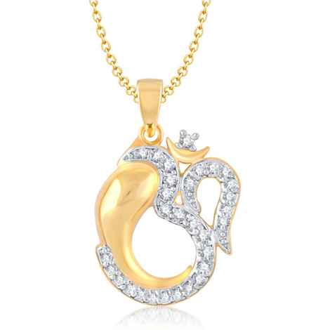 Buy Srikara Alloy Gold Plated CZ / AD Fashion Jewellery Pendant with Chain - SKP1007G - Purplle