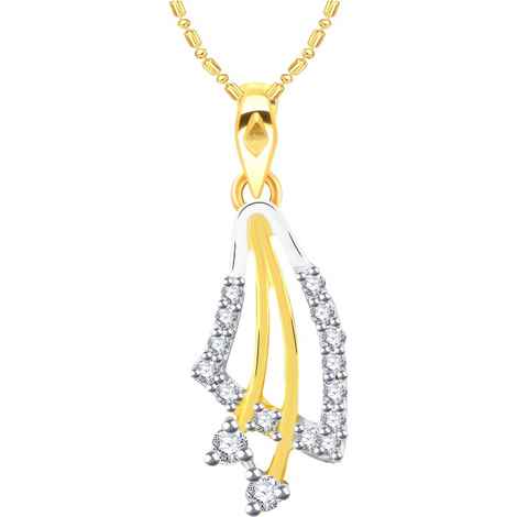 Buy Srikara Alloy Gold Plated CZ / AD Dazzling Fashion Jewellery Pendant with Chain - SKP2576G - Purplle