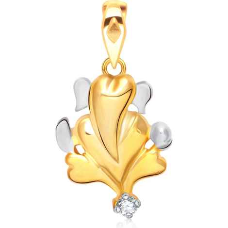 Buy Srikara Alloy Gold Plated CZ / AD Vigneshwar Fashion Jewelry Pendant with Chain - SKP1604G - Purplle