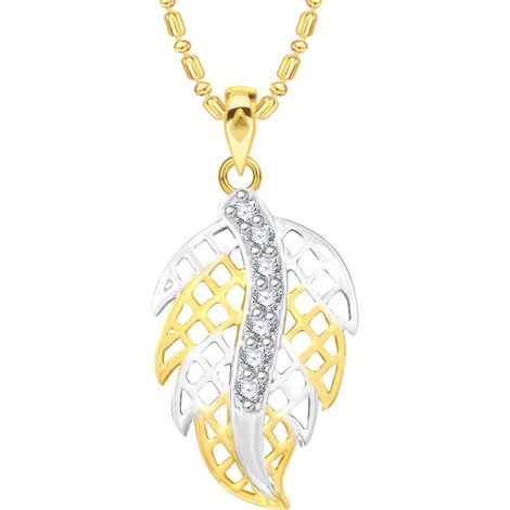 Buy Srikara Alloy Gold Plated CZ / AD Leaf Fashion Jewellery Pendant with Chain - SKP2577G - Purplle