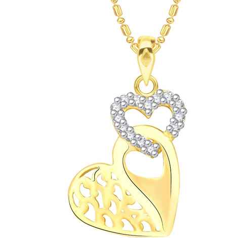 Buy Srikara Alloy Gold Plated CZ / AD Love Lock Fashion Jewellery Pendant with Chain - SKP2645G - Purplle