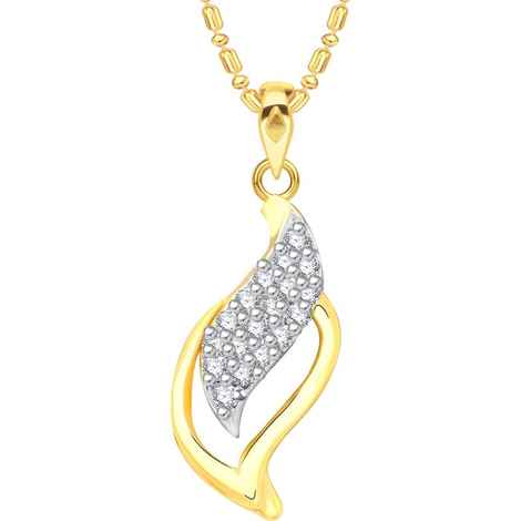 Buy Srikara Alloy Gold Plated CZ / AD Pretty Fashion Jewellery Pendant with Chain - SKP2589G - Purplle
