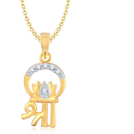 Buy Srikara Alloy Gold Plated CZ / AD Fashion Jewellery Pendant with Chain - SKP1030G - Purplle