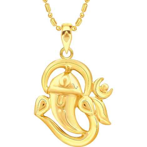 Buy Srikara Alloy Gold Plated CZ / AD Om Ganesh Fashion Jewellery Pendant with Chain - SKP2686G - Purplle