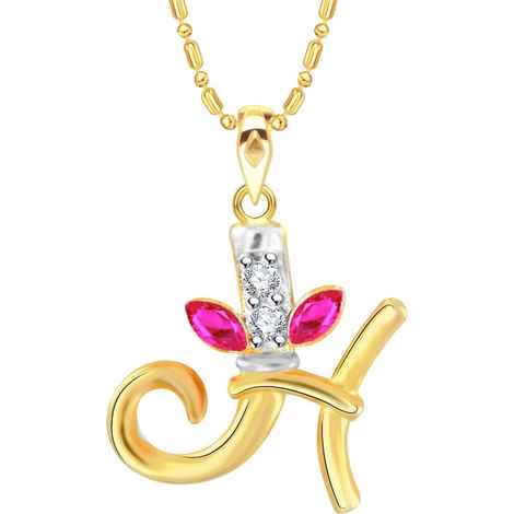 Buy Srikara Alloy Gold Plated CZ/AD Initial Letter H Ganesh Fashion Jewelry Pendant - SKP2243G - Purplle