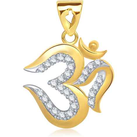 Buy Srikara Alloy Gold Plated CZ / AD The Om Fashion Jewellery Pendant with Chain - SKP1431G - Purplle