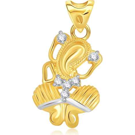 Buy Srikara Alloy Gold Plated CZ / AD Gajakarna Fashion Jewellery Pendant with Chain - SKP1890G - Purplle