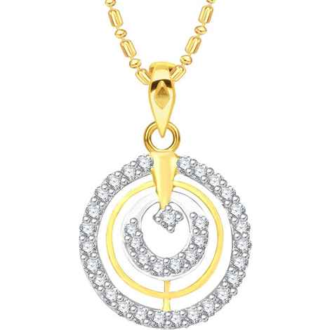 Buy Srikara Alloy Gold Plated CZ / AD Circuler Fashion Jewellery Pendant with Chain - SKP2641G - Purplle