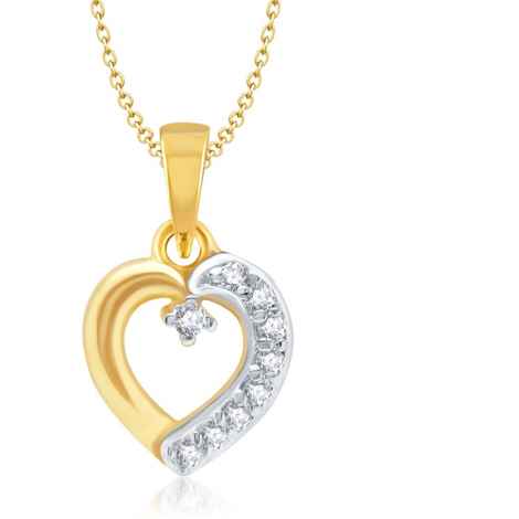 Buy Srikara Alloy Gold Plated CZ / AD Fashion Jewellery Pendant with Chain - SKP1056R - Purplle