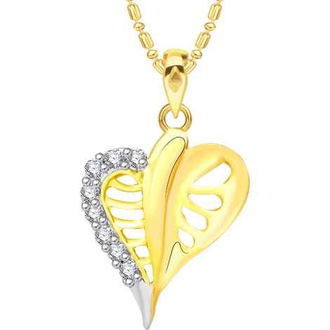 Buy Srikara Alloy Gold Plated CZ / AD Heart Fashion Jewellery Pendant with Chain - SKP2565G - Purplle