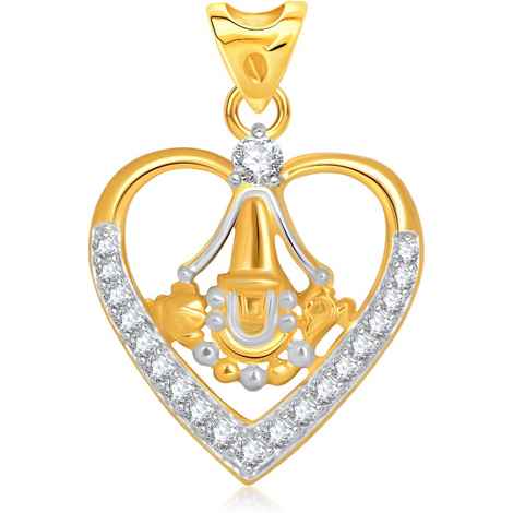 Buy Srikara Alloy Gold Plated CZ / AD Balaji Fashion Jewellery Pendant with Chain - SKP1561G - Purplle