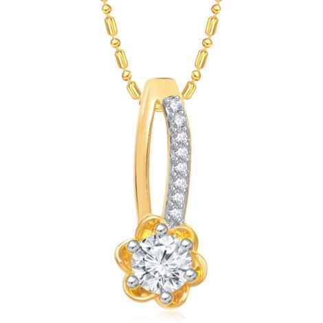 Buy Srikara Alloy Gold Plated CZ/AD Graceful Solitaire Fashion Jewelry Pendant Chain - SKP1410G - Purplle