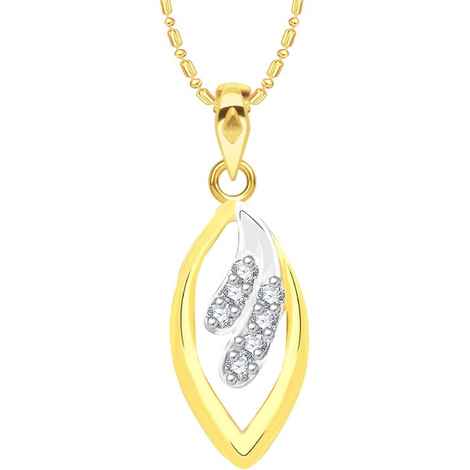 Buy Srikara Alloy Gold Plated CZ/AD Delight Leaf Fashion Jewelry Pendant with Chain - SKP2642G - Purplle