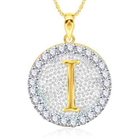 Buy Srikara Alloy Gold Plated CZ/AD Initial Letter I Fashion Jewellery Pendant Chain - SKP2191G - Purplle
