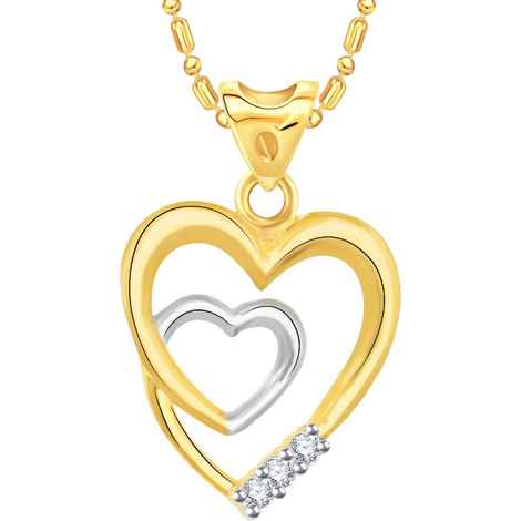Buy Srikara Alloy Gold Plated CZ/AD Studded Bonded Heart Fashion Jewelry Pendant - SKP2847G - Purplle