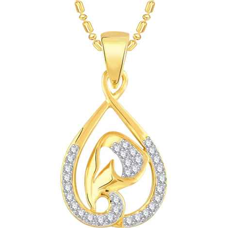 Buy Srikara Alloy Gold Plated CZ / AD Fashion Jewellery Pendant with Chain - SKP2532G - Purplle